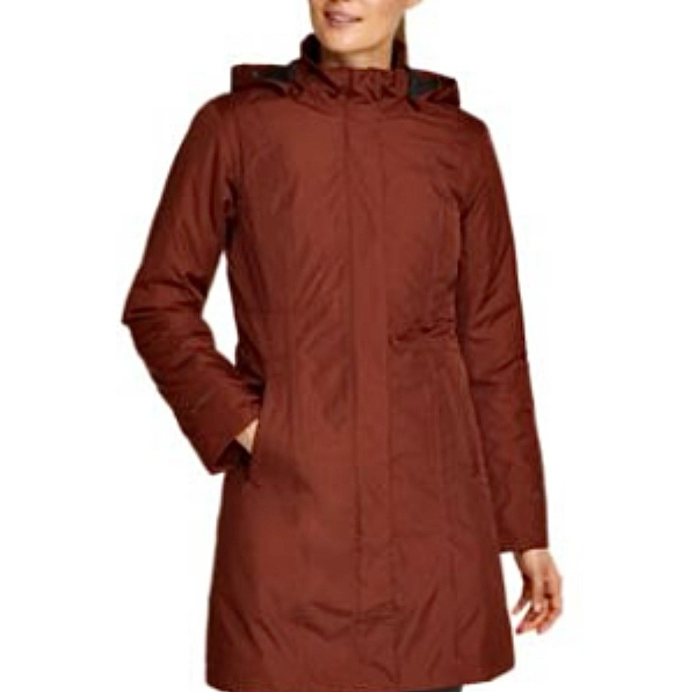 🍁 Autumnal Rust Sable Trench Coat Jacket Eddie Bauer